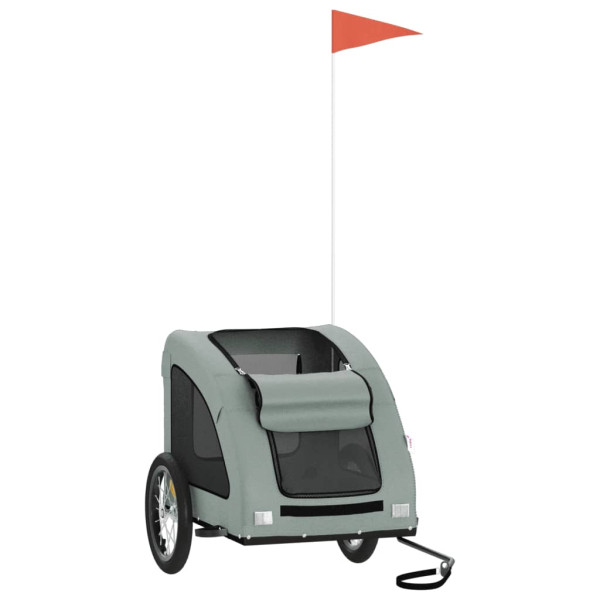 Reboque bicicleta animais tecido oxford/ferro cinzento M 3