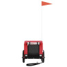 Remolque de bicicleta para perros hierro tela Oxford rojo negro 3