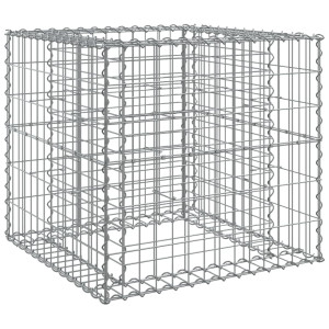 Cesto gabião 70x70x65 cm ferro galvanizado prateado H