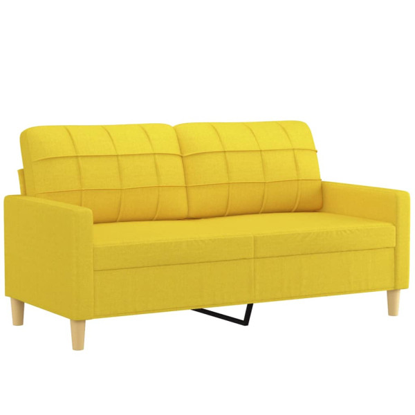 Sofá de 2 lugares 140 cm tecido amarelo-claro M 2