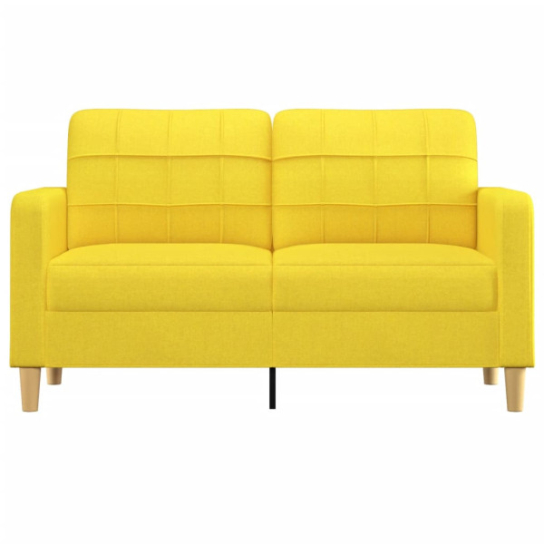 Sofá de 2 lugares 140 cm tecido amarelo-claro M 3