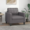 Sillón cuero sintético gris 60 cm 1