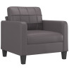 Sillón cuero sintético gris 60 cm 2