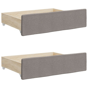Cajones de cama 2 uds madera de ingeniería y tela gris taupe H