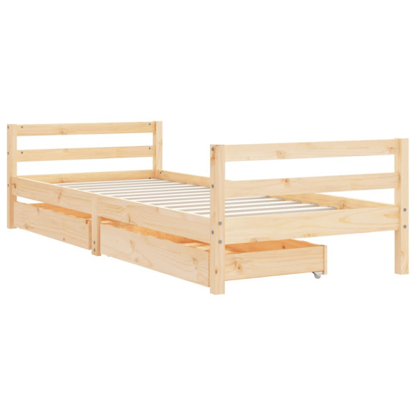 Estructura de cama para niños con cajones madera pino 90x200 cm M 3