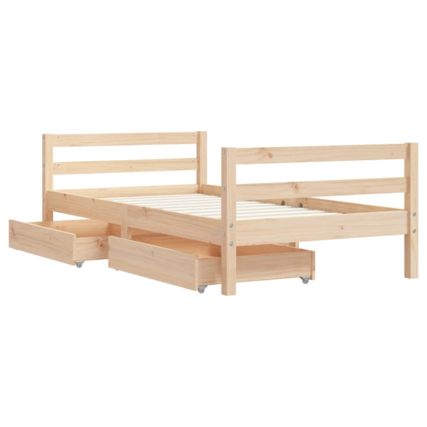 Estructura de cama infantil con cajones madera de pino 80x160cm M 4