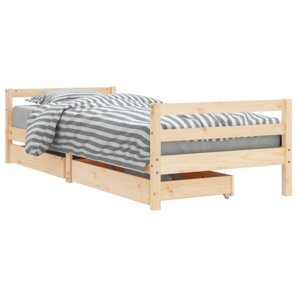 Estructura de cama infantil con cajones madera pino 90x190 cm M 2