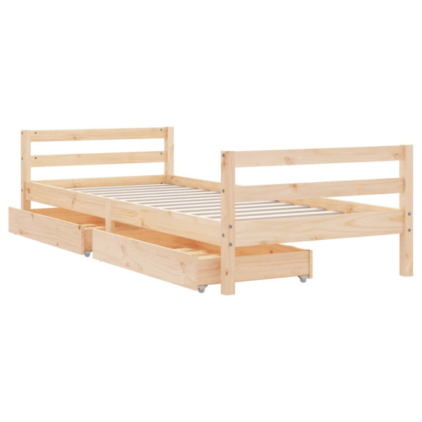 Estructura de cama infantil con cajones madera pino 90x190 cm M 4