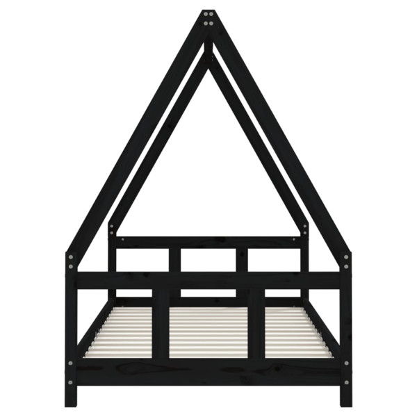 Estructura de cama para niños madera de pino negro 90x190 cm M 4