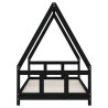 Estructura de cama para niños madera de pino negro 90x190 cm 4