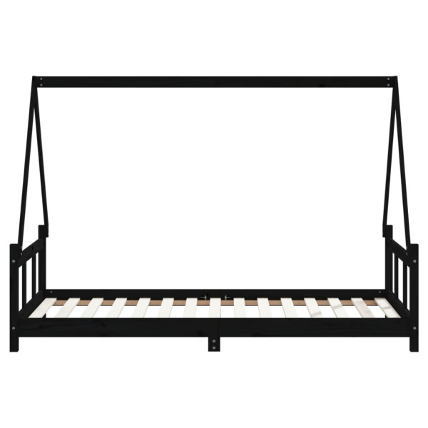 Estructura de cama para niños madera de pino negro 90x190 cm M 5