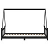 Estructura de cama para niños madera de pino negro 90x190 cm 5