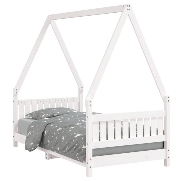 Estrutura de cama infantil 80x160 cm pinho maciço branco M 2