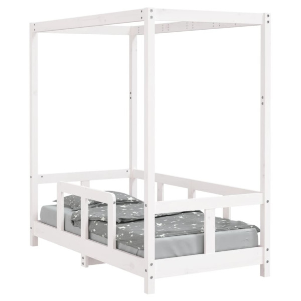 Estrutura de cama infantil 70x140 cm pinho maciço branco M 2