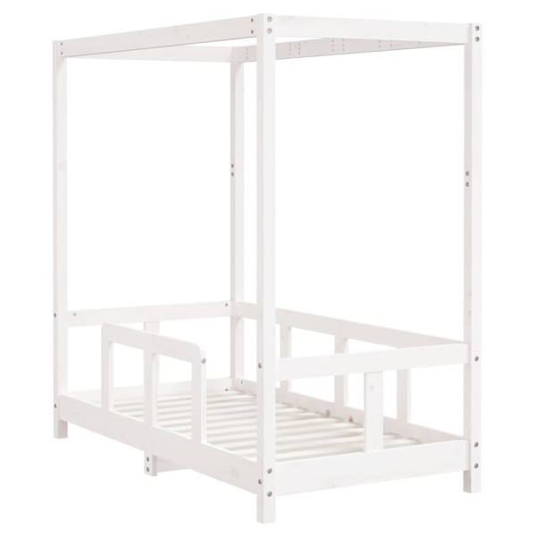 Estructura de cama para niños madera de pino blanco 70x140 cm M 3