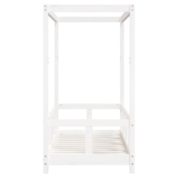 Estructura de cama para niños madera de pino blanco 70x140 cm M 5