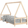 Estructura de cama para niños madera maciza de pino 80x200 cm 2
