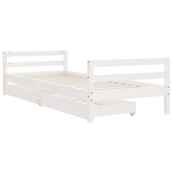 Estructura cama infantil y cajones madera pino blanco 90x190 cm M 3