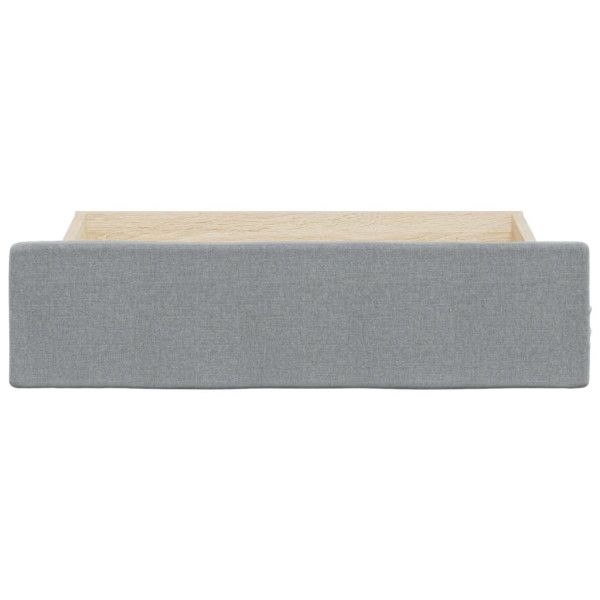 Gavetas de cama 2 pcs derivados de madeira e tecido cinza-claro M 4