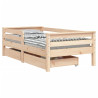 Estructura de cama para niños con cajones madera pino 70x140 cm 2