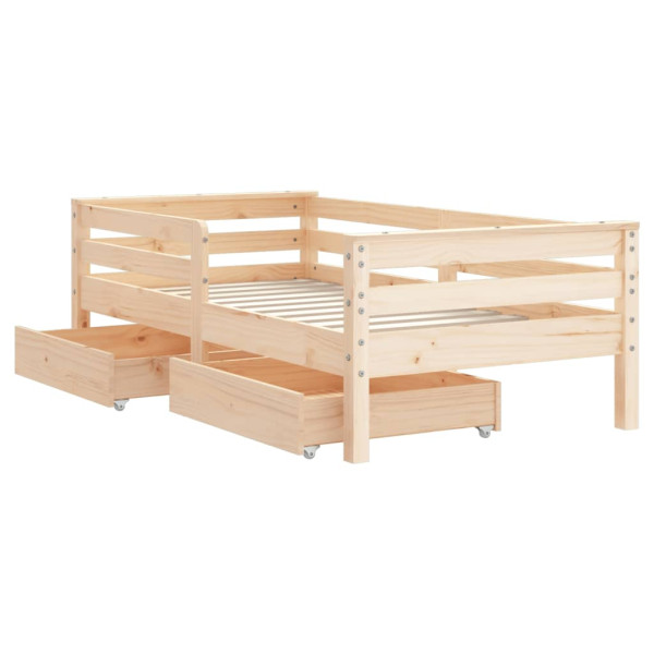 Estructura de cama para niños con cajones madera pino 70x140 cm M 4