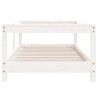 Estrutura de cama infantil 70x140 cm pinho maciço branco 4