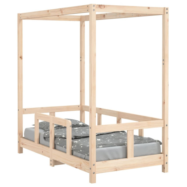 Estructura de cama para niños madera maciza de pino 70x140 cm M 2