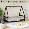 Estructura de cama para niños madera de pino negro 80x160 cm 1