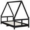 Estructura de cama para niños madera de pino negro 80x160 cm 3