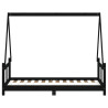 Estrutura de cama infantil 80x160 cm pinho maciço preto 5