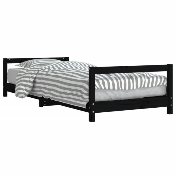 Estructura de cama para niños madera de pino negro 90x190 cm M 2