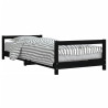 Estructura de cama para niños madera de pino negro 90x190 cm 2
