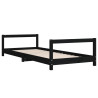 Estrutura de cama infantil 90x190 cm pinho maciço preto 3