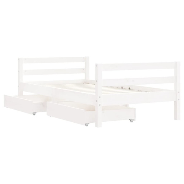 Estructura cama infantil y cajones madera pino blanco 80x160 cm M 4
