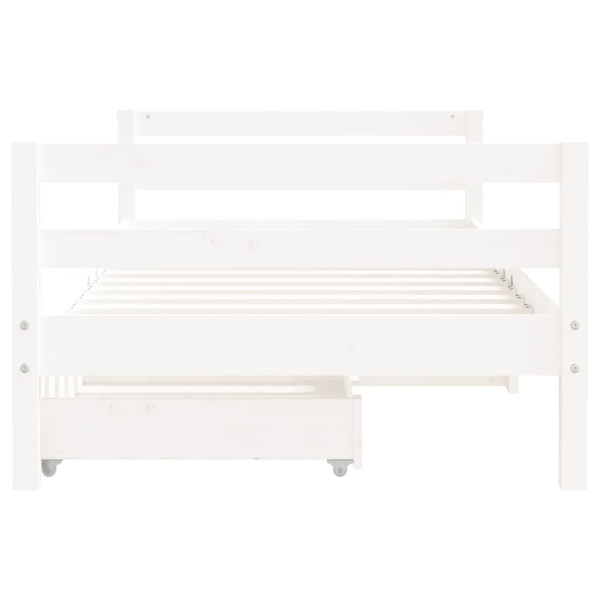 Estrutura cama infantil c/ gavetas 80x160cm pinho maciço branco M 5