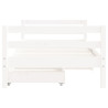 Estrutura cama infantil c/ gavetas 80x160cm pinho maciço branco 5