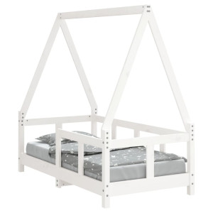Estrutura de cama infantil 70x140 cm pinho maciço branco H