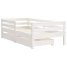 Estrutura cama infantil c/ gavetas 70x140cm pinho maciço branco 3