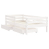 Estructura cama niños con cajones madera pino blanco 70x140 cm 4