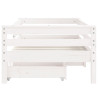 Estrutura cama infantil c/ gavetas 70x140cm pinho maciço branco 5