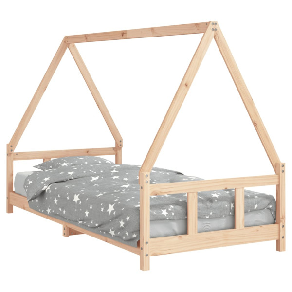 Estructura de cama para niños madera maciza de pino 90x200 cm M 2