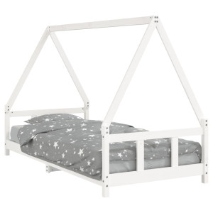 Estrutura de cama infantil 90x200 cm pinho maciço branco H