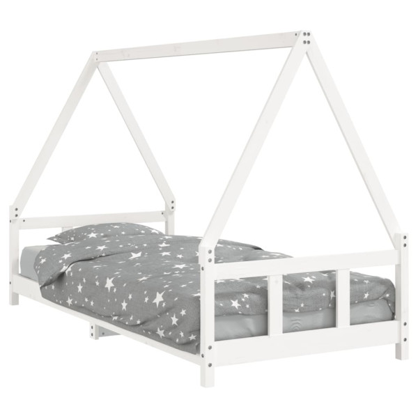 Estrutura de cama infantil 90x200 cm pinho maciço branco M 2