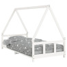 Estrutura de cama infantil 90x200 cm pinho maciço branco 2