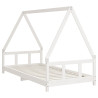 Estructura de cama para niños madera de pino blanco 90x190 cm 3