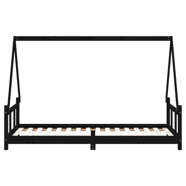 Estrutura de cama infantil 90x200 cm pinho maciço preto M 5