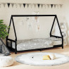 Estrutura de cama infantil 80x200 cm pinho maciço preto 1