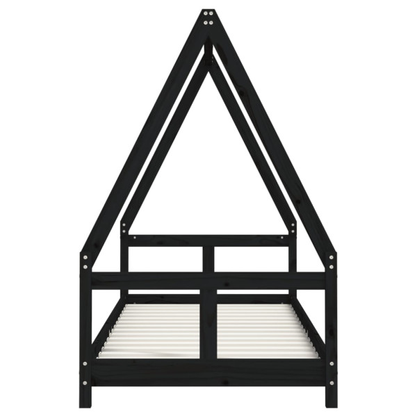 Estructura de cama para niños madera de pino negro 80x200 cm M 4