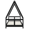 Estrutura de cama infantil 80x200 cm pinho maciço preto 4