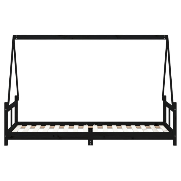 Estructura de cama para niños madera de pino negro 80x200 cm M 5